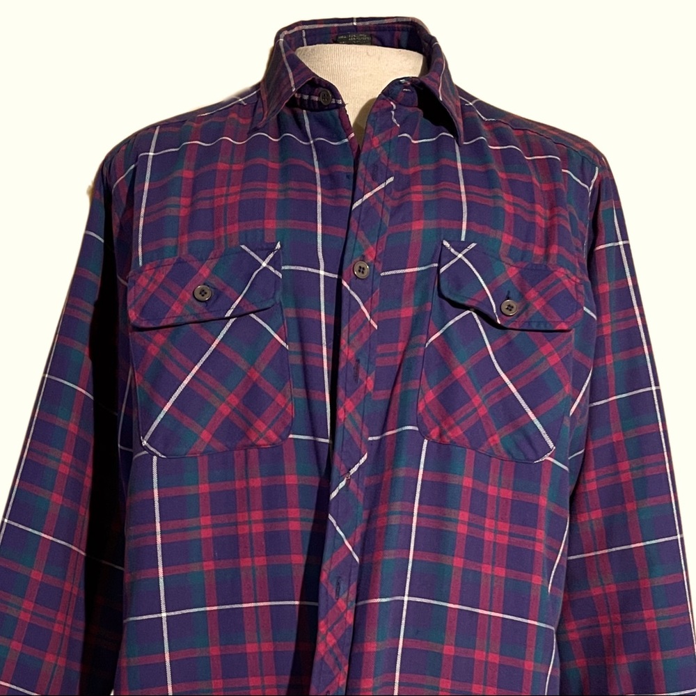Vintage Plaid Quilted and Flannel Button-Up Jacket